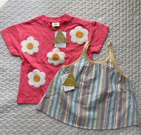 マイリトルワンダー サガラTシャツ80 ストライプキャミ100