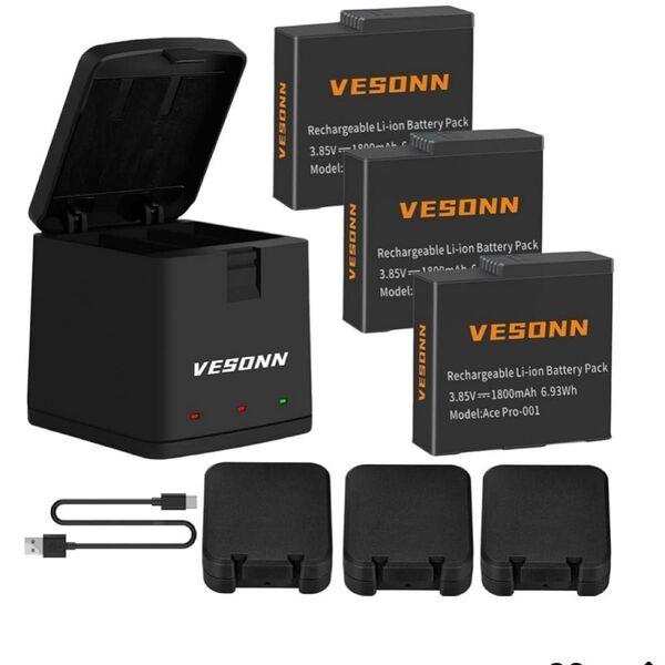 Vesonn 360 AcePro2 充電器 バッテリー セット PSE取得済