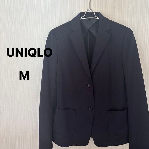 UNIQLO ユニクロ レディース ジャケット M レーヨン ポリエステル ネイビー 紺 テーラードジャケット