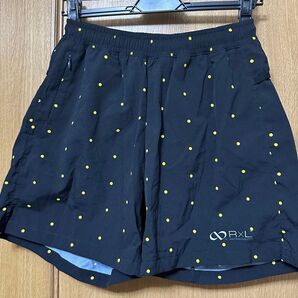RXL ドット柄 ショートパンツ レディース L黒×黄色