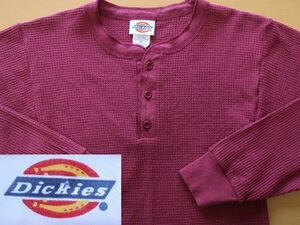 未使用 ! 90s USA製 Dickies ディッキーズ ビンテージ ディッキーズ ワッフル サーマル ヘンリーネック 長袖 Tシャツ ロンT US- M サイズ