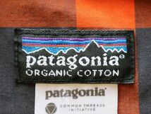 USA Patagonia パタゴニア オーガニック コットン キッズ 子供用 チェック柄 半袖 シャツ US- BOYS L (12) オレンジ×ブラック 子供服_画像4