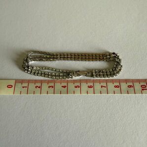 ラインストーン 3連 ブレスレット シルバー アクセサリー