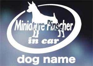  miniature pin car -in car sticker. dog sticker 