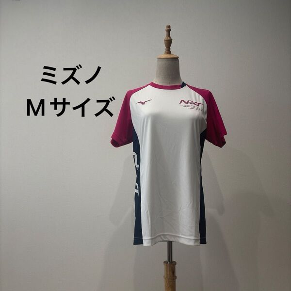 ミズノ Tシャツ Mサイズ スポーツウェア ピンク ホワイト