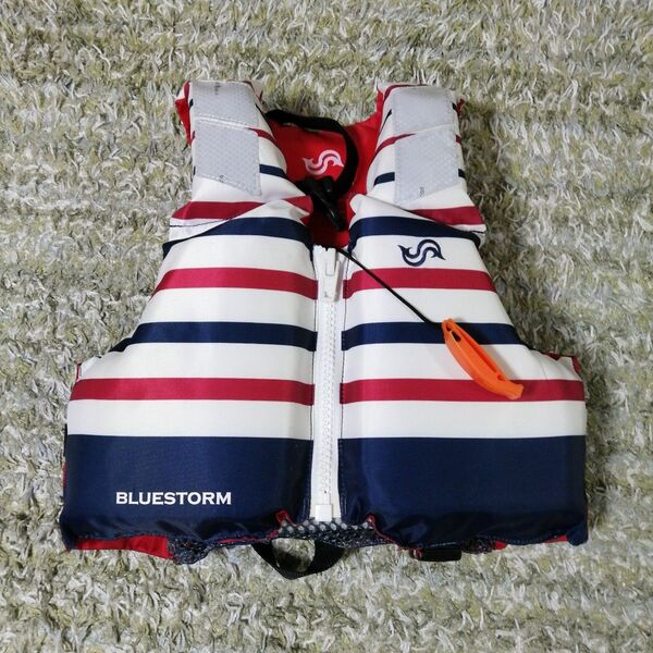 BLUESTORM ライフジャケット 赤・白・青ストライプ 小児用 子供用