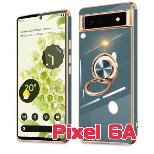 Google Pixel 6a ケース リング付き 耐衝撃 グーグル ピクセル 6A スマホケース 保護カバー m-058