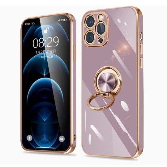 iPhone12 Pro Max ケース リング付き アイフォン12promax カバー 全面保護 スリム