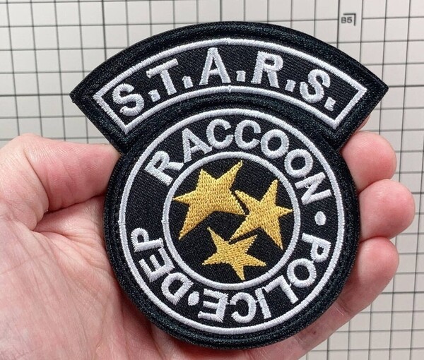 ▲棚:V_H7【ワッペン S.T.A.R.S.:スターズ (バイオハザード) #2:マジックテープ式/ブラック/刺繍】sa_wjig S05-05