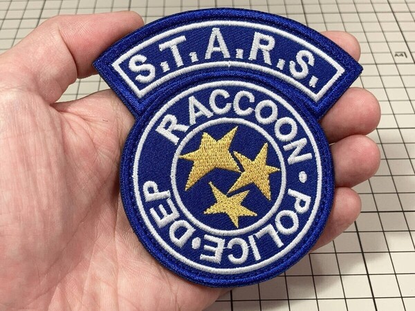 ▲棚:V_H7【ワッペン S.T.A.R.S.:スターズ (バイオハザード) #1:マジックテープ式/ブルー/刺繍】sa_wjig S05-17