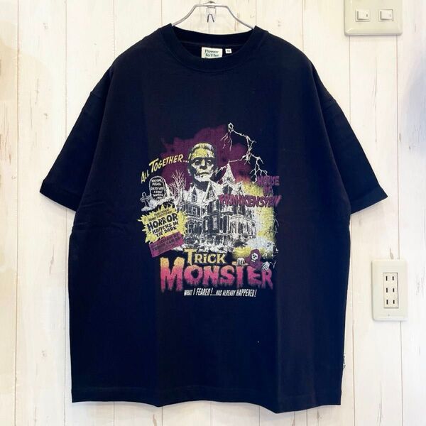 新品 タグ付き ヴィンテージ フランケンシュタイン グラフィックTシャツ 半袖 ホラー 映画 ブラック Mサイズ 古着 アメカジ