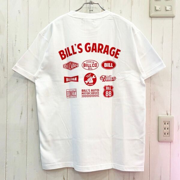 新品 GARAGE ロゴ グラフィックTシャツ ホワイト Lサイズ アメカジ 赤ロゴ 白 アメカジ 半袖 半袖Tシャツ