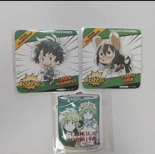 僕のヒーローアカデミア コラボカフェ コースター セット 文房具カフェ 緑谷出久