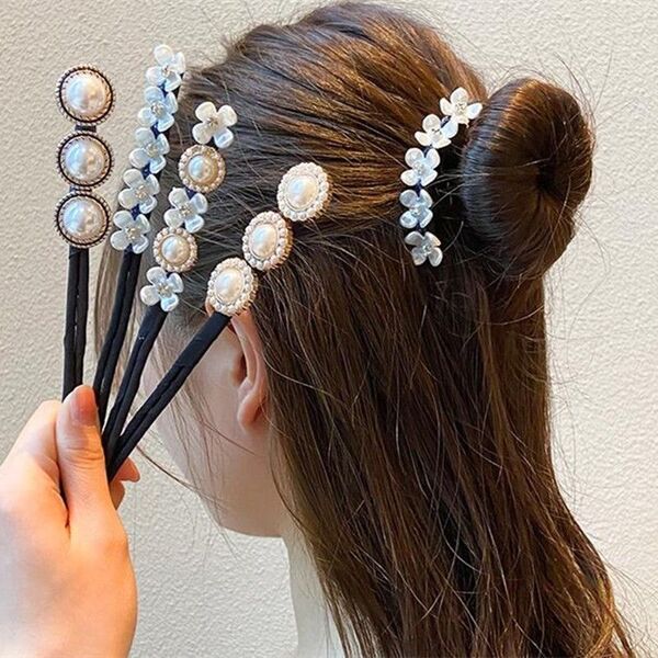 お団子ヘアアレンジ パール 可愛い 1本 仕様A ヘアアクセサリー ヘアピン ヘアクリップ ヘアゴム まとめ髪 髪飾り 髪留め