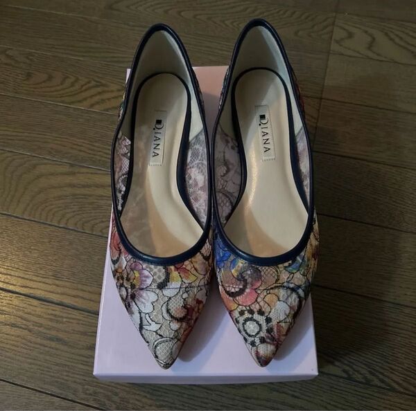 DIANA ダイアナ レースチュールパンプス 23.5cm