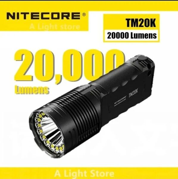 NITECORE TM20K フラッシュライトハンディライト 最大出力20,000ルーメン、最大ピークビーム強度22,200cd