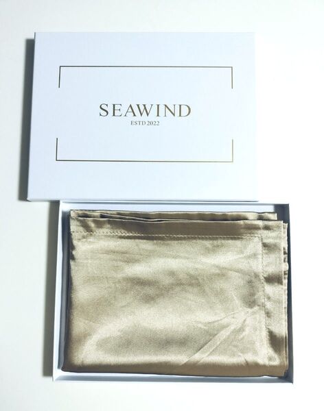 シルク枕カバー 43×63cm 両面シルク90% シャンパンゴールド 中古 SEAWIND