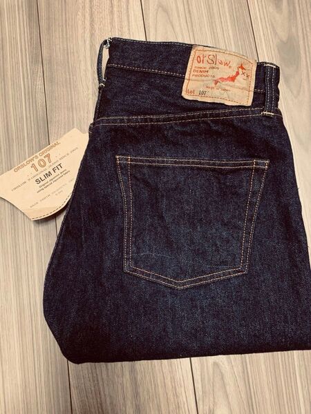 美品 orSlow IVY-FIT 107 オアスロウ 107 アイビーフィット テーパードデニム メンズM(2) ジッパーフライ