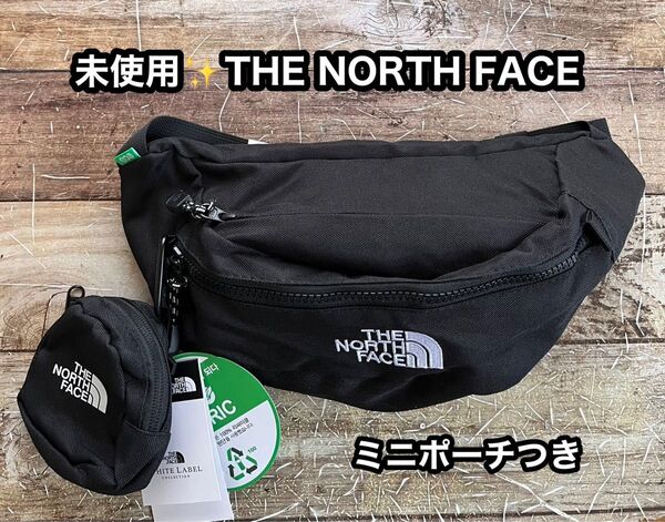 韓国ノースフェイス ミニポーチつきボディバッグ ブラック 男女兼用