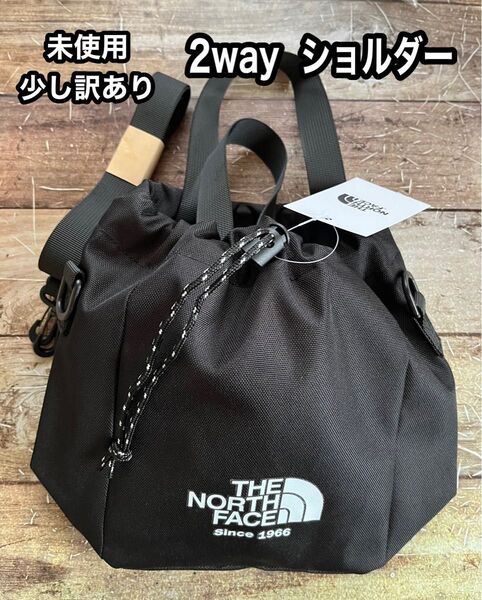 少し訳あり 韓国ノースフェイス 2way巾着ショルダーバッグ ブラック