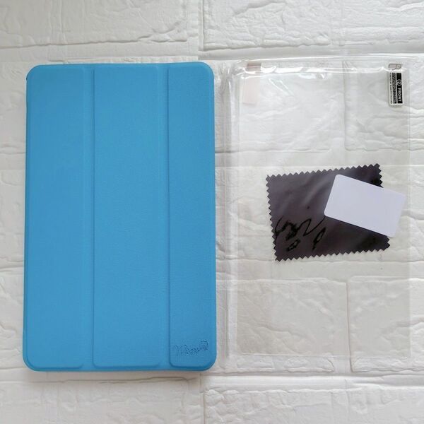 LAVIE Tab E TE508 / KAS PC-TE508KAS ケース カバー 8インチ 液晶保護フィルム付 スカイブルー