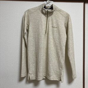 ホールアース whole Earth ハーフジップ長袖トップス ベージュ