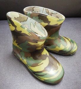 新品 子供用 長靴 レインブーツ 雨靴 15㎝ キッズ カモフラ