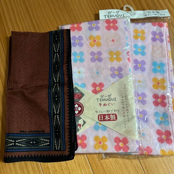 ハンカチ ガーゼハンカチ Mr. JUNKO ハンドタオル タオルハンカチ 手ぬぐい 日本製 花柄 まとめ売り