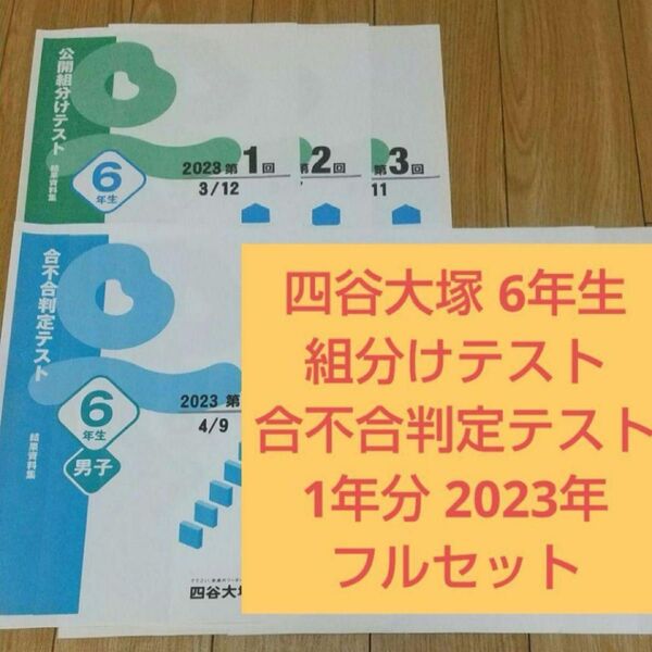 6年生 四谷大塚 公開組分けテスト 合不合判定テスト 2023年 1年分 フルセット
