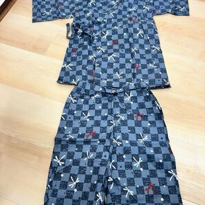 甚平 キッズ 子供服 じんべい 男の子 パジャマ お祭り 綿100% 上下セット
