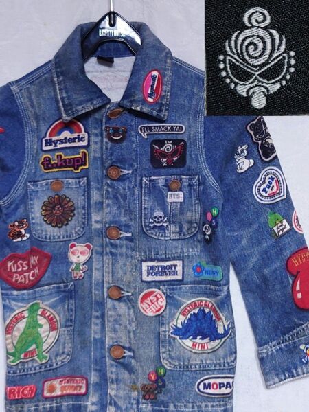 HYSTERIC GLAMOUR MINI デニムジャケット転写 シャツ100cm