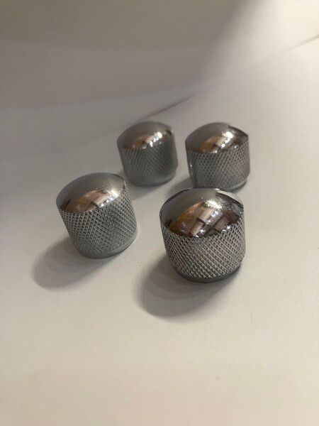 メタルノブ 銀 クローム ミリサイズ スプリットシャフト用 ×4