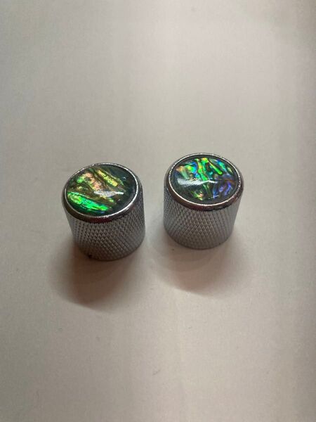 ミリサイズ スプリットシャフト用ノブ 銀 クローム アバロントップ ×2