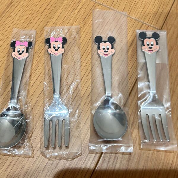 新品 昭和レトロ レトロ 子供用 ミニ ディズニー カトラリーセット スプーン フォーク 食器 ミッキー ミニー ヴィンテージ