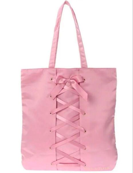 【新品】Maison de FLEUR メゾンドフルール ピンク リボン バッグ ロリータ レースアップトートバッグ