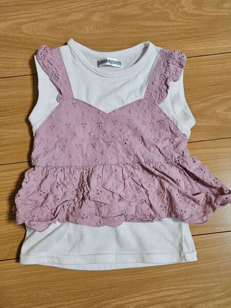 子供服 キッズ フリルノースリーブタンクトップ 100cm