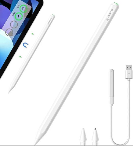 GOOJODOQ 新型 GD13+ スタイラスペン ワイヤレス充電式+Type-C充電式 iPad用 タッチペン