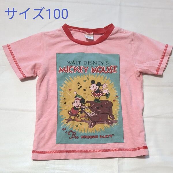 Disney ミッキーマウス プリントTシャツ ピンク サイズ100