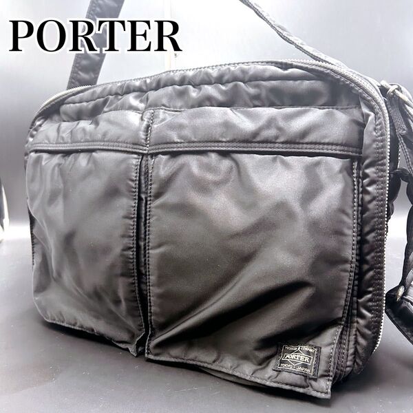 ☆極美品☆ PORTER ポーター タンカー ショルダーバッグ L 二層 大容量 TANKER 斜め掛け A4 吉田カバン