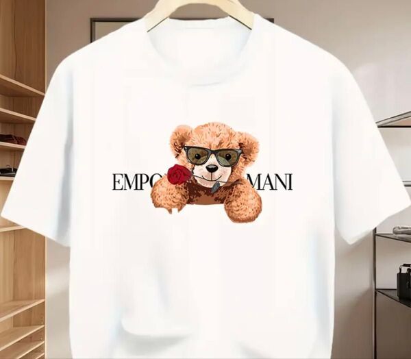 P10◇新品◆パロディTシャツ◆ホワイト◇Lサイズ相当(表記はUS Sサイズですが日本サイズLサイズ相当)