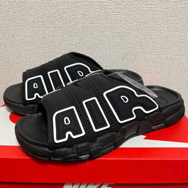 新品・未使用 NIKE AIR MORE UPTEMPO SLIDE モアアップテンポ スライド ブラック ホワイト 28センチ