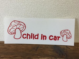 ★在庫整理Sale★ ■ child in car ■　キノコvo3　きのこ ステッカー　シールデコ レッド 