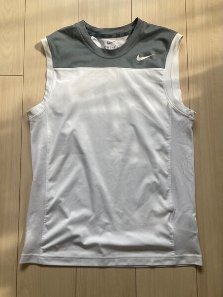 NIKE メンズ ノースリーブシャツ ランニング ホワイト×グレー