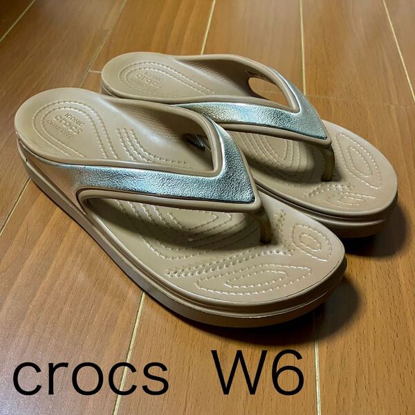 【美品】クロックス crocs 厚底サンダル ビーチサンダル W6