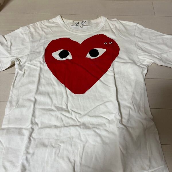 PLAY COMME des GARCONS Tシャツ ハートロゴ Sサイズ ホワイト