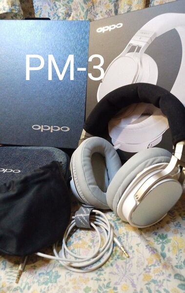 OPPO PM-3 白 平面駆動型 密閉型 稼働品 ポータブルヘッドホン ホワイト イヤーパッド交換済 ヘッドパッドカバー付