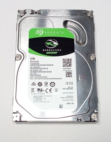 SEAGATE ST2000DM006 2TB SATA600 7200rpm 3.5インチHDD 動作品 送料無料