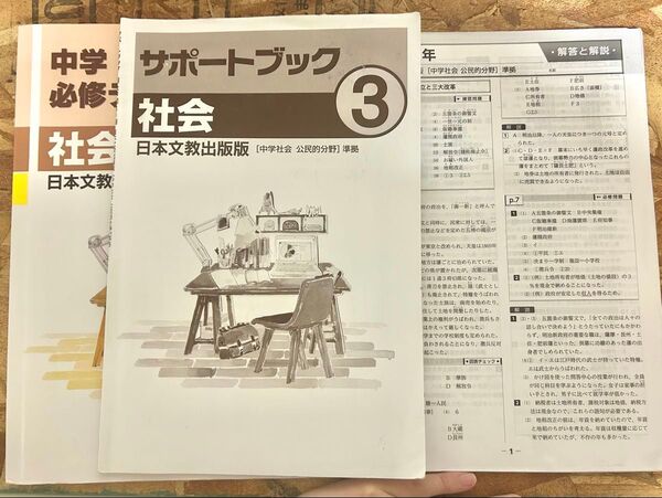 中学 必修テキスト サポートブック付き 社会 中3