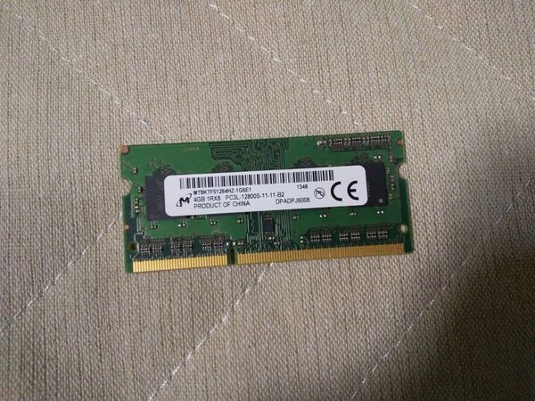ノートパソコン用メモリ 4GB PC3L-12800S-11-11-B2 DPADPJ6008