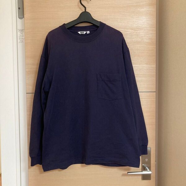 UNIQLOU ユニクロユー名作 クルーネックT(長袖)ネイビー
